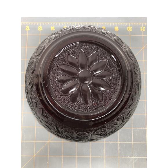 Vintage Anchor Hocking Ruby Red Glass Scalloped Bowl 8 1/4" USA - Picture 4 of 7